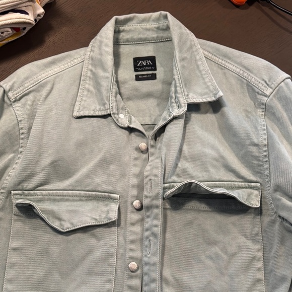 Zara Mint Green Button-Up Jacket - Picture 1 of 5